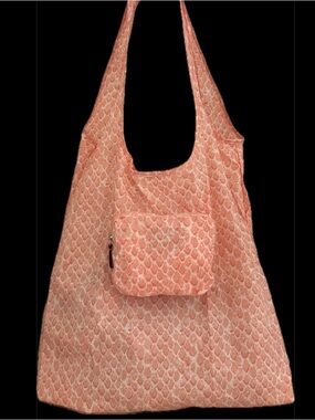 COACH Nylon FoldingTote Bag in Peach Snake Print NWT